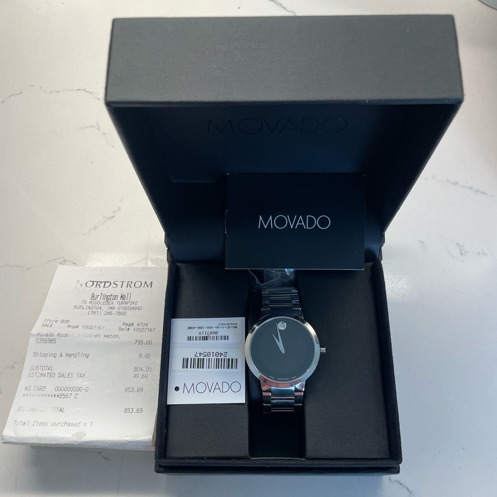 MOVADO Men's Swiss Stainless Steel Bracelet Watch 40mm
